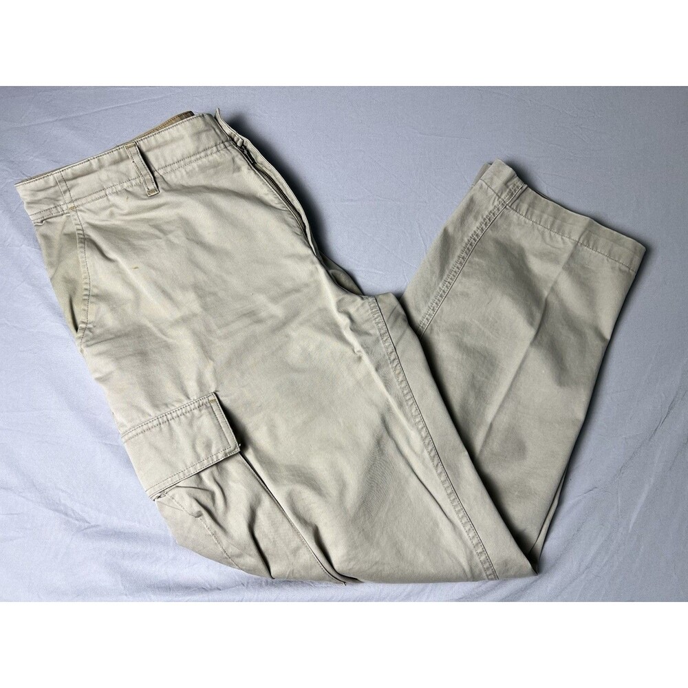 VTG Y2K Tommy Hilfiger Tommy Jeans Khaki Cargo Pants 34x32 Mens Cotton Pocket
